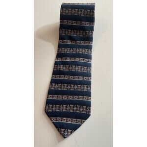 Geoffrey Beene 100% Silk Tie Blue Burgundy Gray Made in USA